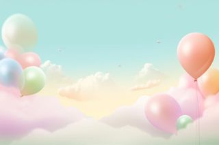 彩色天空浪漫气球背景