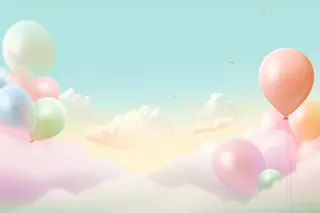 彩色天空浪漫气球背景