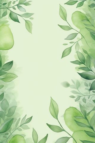 叶子绿色水彩背景