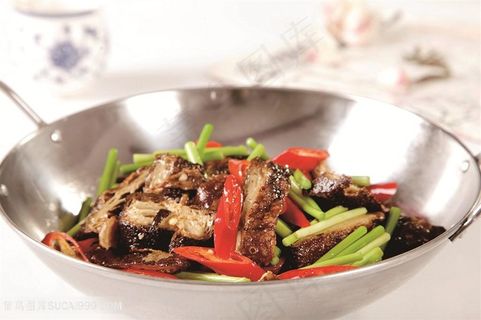 中华美食干锅黑豆腐摄影图