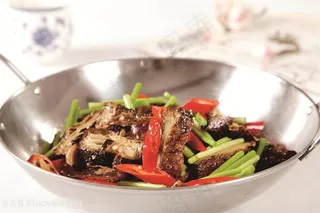 中华美食干锅黑豆腐摄影图