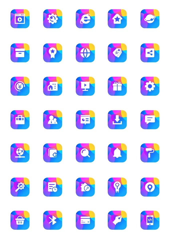 彩色icon手机线性小图标UI素材AI矢量图psd设计源文件app菜单分类ai矢量模版下载