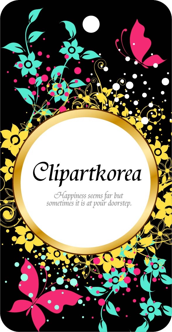 免抠潮流花纹吊牌