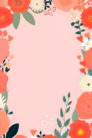 简约扁平鲜花可爱背景