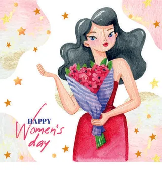 设计三八妇女节女神节背素材