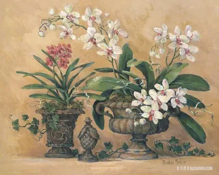 唯美静物花卉花瓶插画装饰画