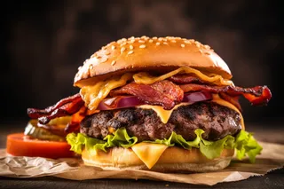 美味汉堡包美食摄影图