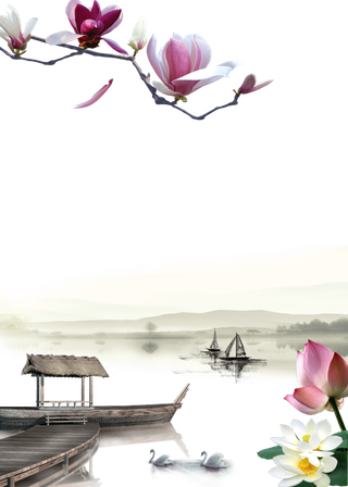 山水画素材中国风水墨画素材元素中国画