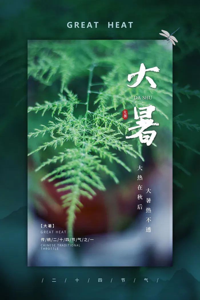 二十四节气大暑海报psd模版下载
