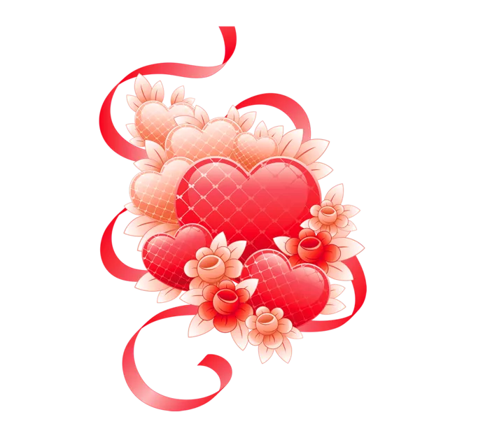 花朵爱心装扮情人节