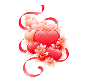 花朵爱心装扮情人节