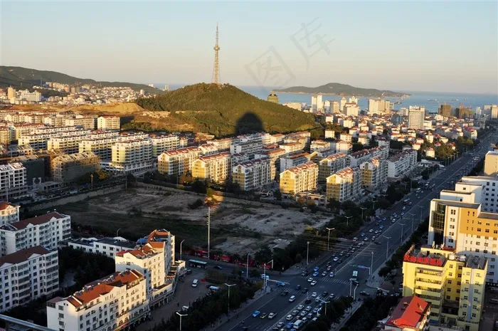 威海古寨小区全景图摄影图片