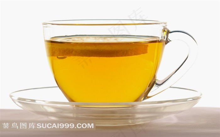 柠檬茶与玻璃有耳杯图片素材