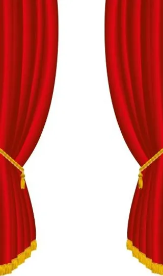 红色窗帘 PNG免抠