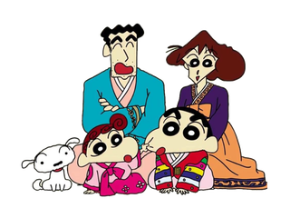 蜡笔小新一家卡通