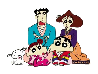 蜡笔小新一家卡通