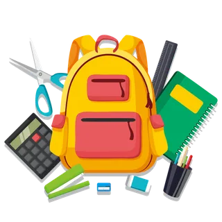 开学季文具手绘卡通免扣素材