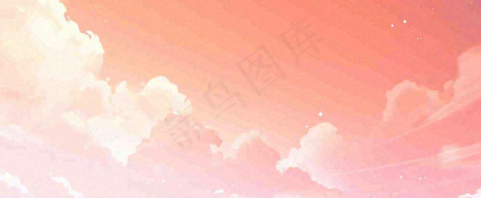 粉色渐变天空白云，唯美浪漫星空(1712x704)