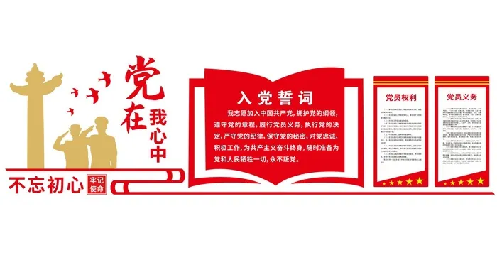 矢量入党誓词党建文化墙cdr矢量模版下载