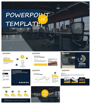 精美大气扁平化商务ppt模板