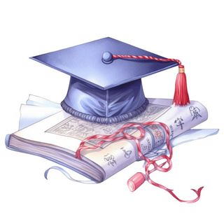 学士帽卷抽证书毕业免抠