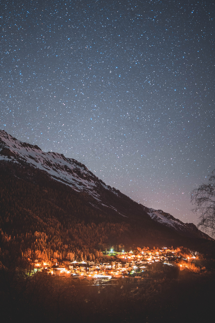 万家灯火星空图片