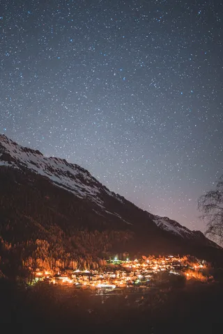 万家灯火星空图片