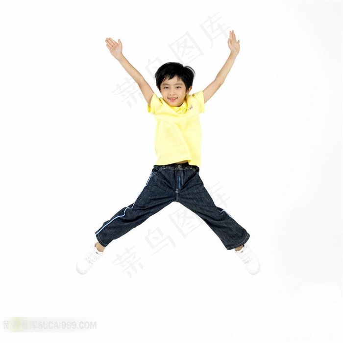 跳跃的小男孩素材