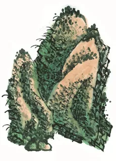 水墨山石国画欣赏素材