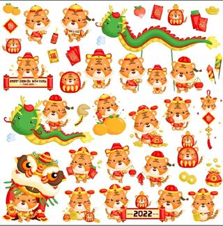 设计卡通老虎新年背景