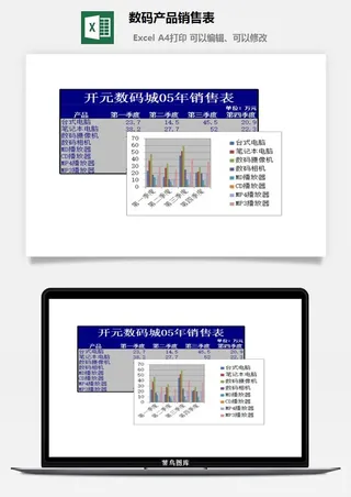数码产品销售表excel模板