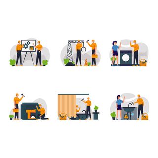 扁平化人物场景办公互联网等距ai矢量设计网页海报UI素材插画