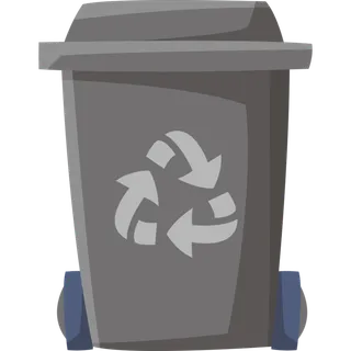 方顶灰色垃圾桶图标