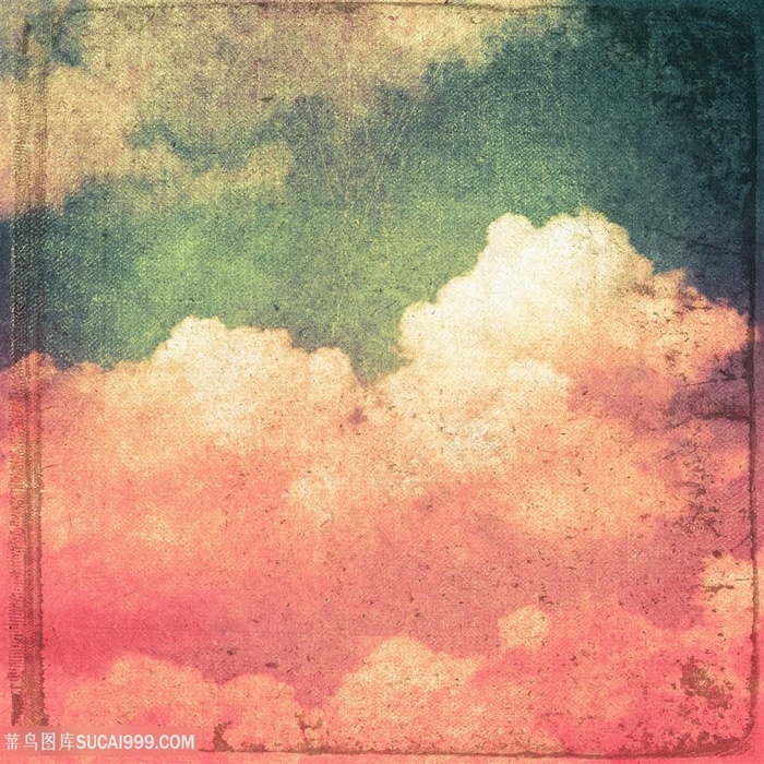 唯美炫彩复古云朵背景