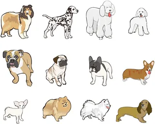 矢量可爱狗狗图案素材05