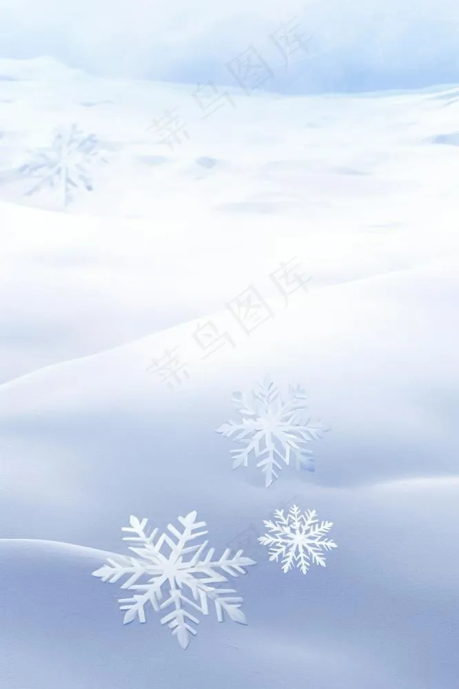 简约唯美雪花清新蓝白背景(896x1344)