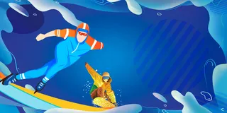 蓝色卡冬奥会展板背景