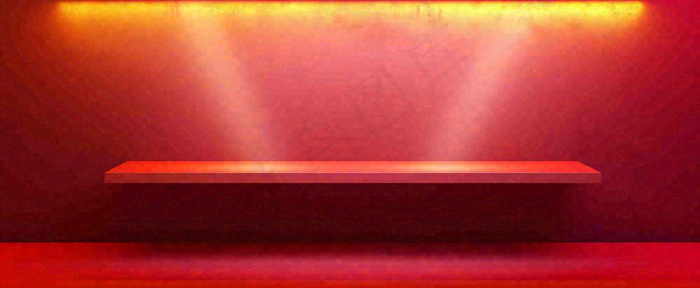 红色渐变灯光舞台质感背景