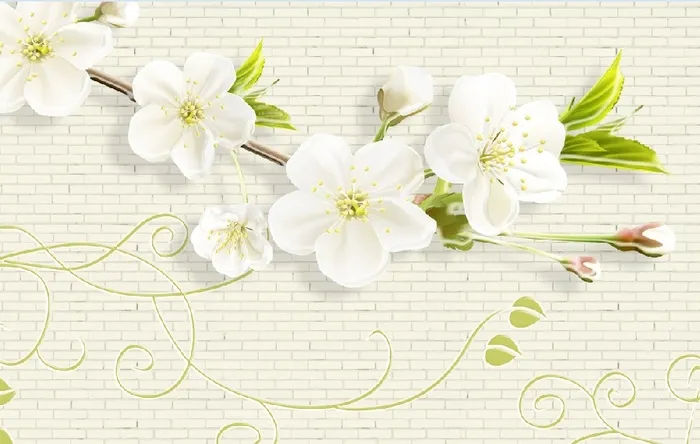 雕塑梅花砖墙背景墙