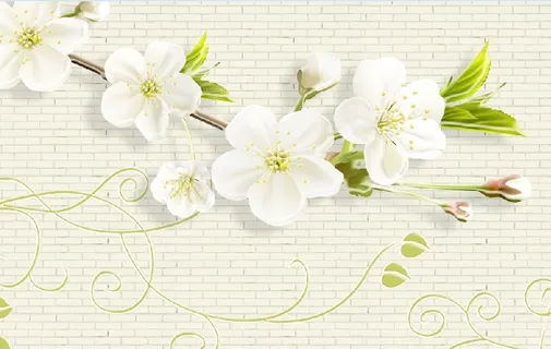 雕塑梅花砖墙背景墙