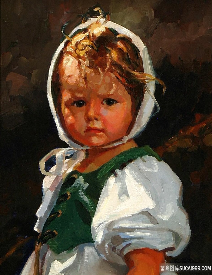 女孩唯美肖像油画装饰画