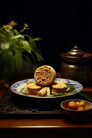 餐桌上的糕点饼干美食摄影图