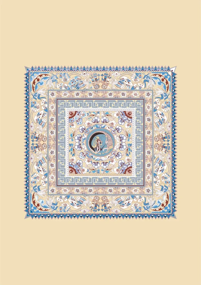 碎花底纹地毯民族风图案18cdr矢量模版下载