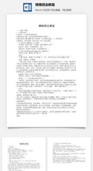 顿悟班会教案