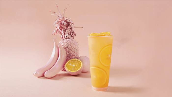 奶茶照片拍摄果汁鲜橙果茶 