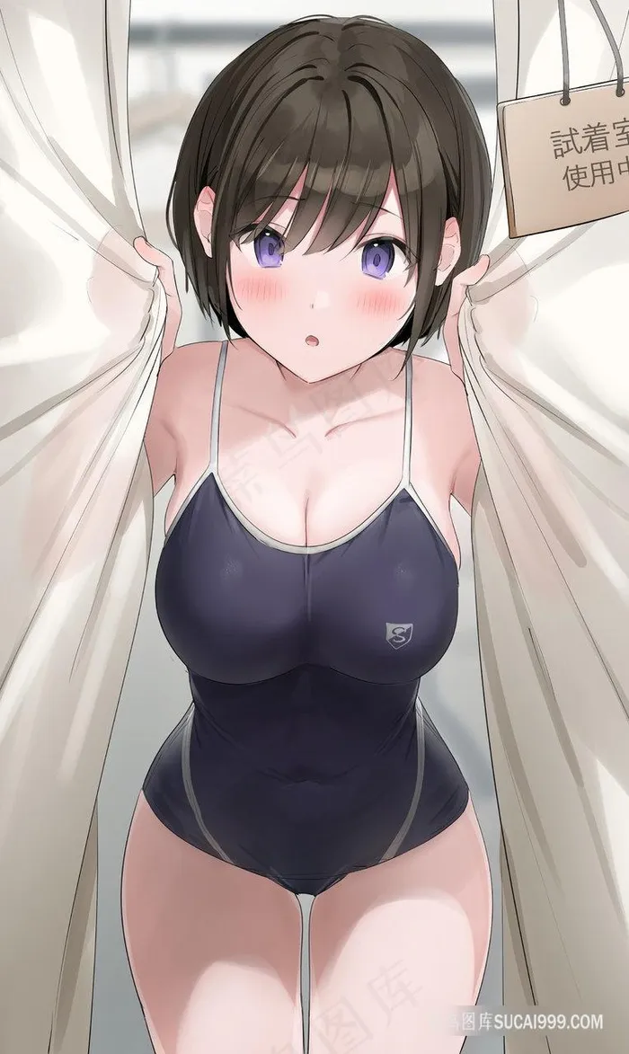 大胸性感的小萝莉女孩动漫图