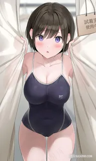 大胸性感的小萝莉女孩动漫图