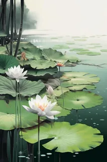 中国风水墨蜻蜓荷花节气背景 中国风水墨蜻蜓荷花节气背景