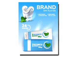 矢量口腔牙刷与冲洗器广告