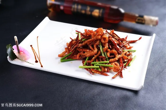 红火爽口肉中华美食摄影图